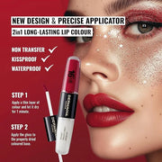 Dermacol NEW 16-Hour Lip Colour, Highly Pigmented Glossy Lip Stain, Two-Phase Lip Plumper Gloss, Kissproof Lip Makeup Prod...