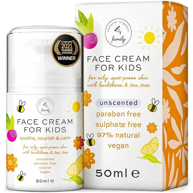 Award-Winning Kids Face Cream - Gentle & Calming Moisturizer with Natural Ingredients for Sensitive & All Skin Types - Fra...