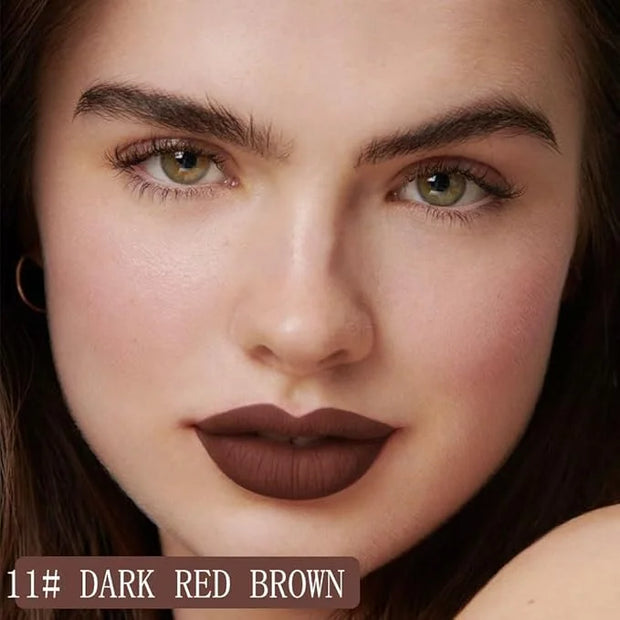 Longwear Liquid Lip Liner Stain Marker Pen Long Lasting Waterproof, Chocolate Cocoa Dark Red Brown Matte Semi Permanent 24...