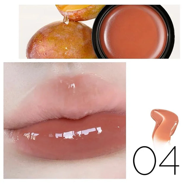 1 PC Macaron Canned Lip Essence High Glossy Lip Jelly, Mirror Effect Lip Glaze Mirror Effect Lip Balm, Moisturizing & Plum...