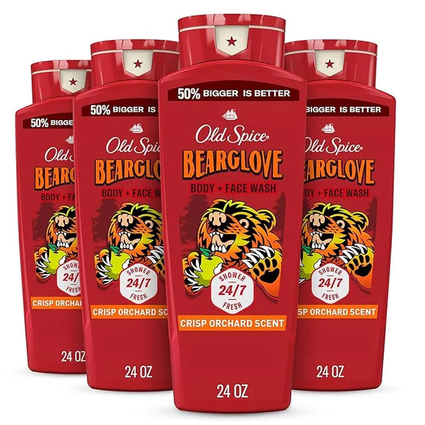 Old Spice Cleansing Body Wash for Men, 3X Defense, 24/7 Shower Fresh with Lasting Scent, 2-in-1 Body & Face Wash, Bearglov...