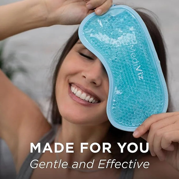 Cooling Gel Eye Mask- Reusable Cold Eye Mask for Puffy Eyes, Allergies, Sinuses - Soothes Dark Circles & Aids with Headach...