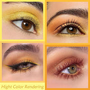 Gold Yellow Brown Smokey Goth Eyeshadow Palette Makeup,Highly Pigmented Natural Powder Eye Shadow Palette Long Lasting Nat...