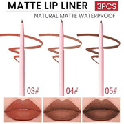 evpct 3Pcs Retractable Lip Liner Pencils Set Pack for Shaping & Sculpting Lips, Nude Pink Orange Coffee Taupe Dark Brown C...