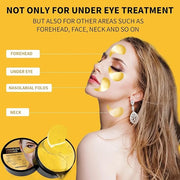 24K Gold Eye Masks for Dark Circles and Puffiness 70PCS, Under Eye Patches Gel Pads for Puffy Eyes Treatment w/Collagen, C...