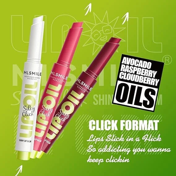 3 Colors Fat Lip Oil Click Slick,Non-stick High
