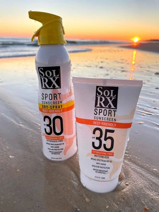 SolRX SPORT SPRAY SPF 30 Sunscreen Spray SPF30, Fragrance Free, Reef Safe Sunscreen, Broad Spectrum Sunscreen for Face and...