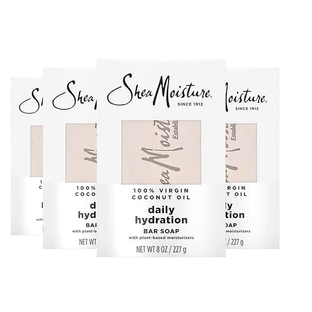 SheaMoisture Bar Soap Virgin Coconut Oil 4 count Nourish and Replenish Skin Daily Hydrating bar soap with 24h shea moistur...