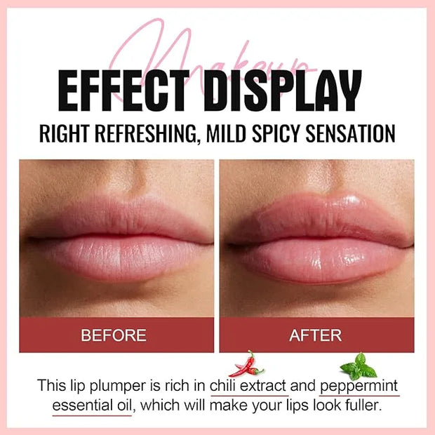 Erinde 3 Colors Lip Plumping Booster, Spicy Lip Plumper Gloss Lip Plumping Oil, Ultra-Hydrating & Nourishing Plump Lip Plu...