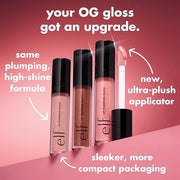 e.l.f. Lip Plumping Gloss, High-Shine Sheer Color, Hydrates & Creates Fuller Lips With Vitamin E, Vegan & Cruelty-Free, Pe...