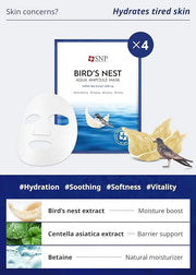SNP [K Beauty Bird's Nest Aqua Eye Patch & Variety Ampoule Sheet Mask Set - Product Image