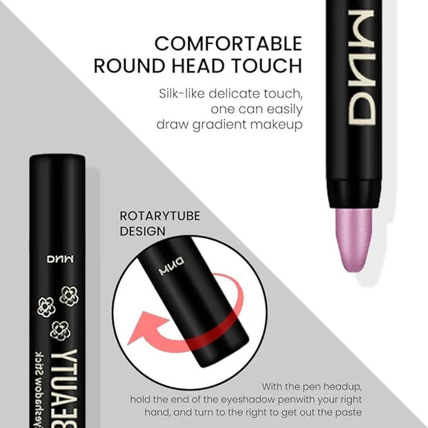 evpct Violet Pink Shimmer Cream Eye Shadow Brightener Sticks Set for Eyes, Violet Pink Shimmery Matte Pencil Eye shadow Ap...