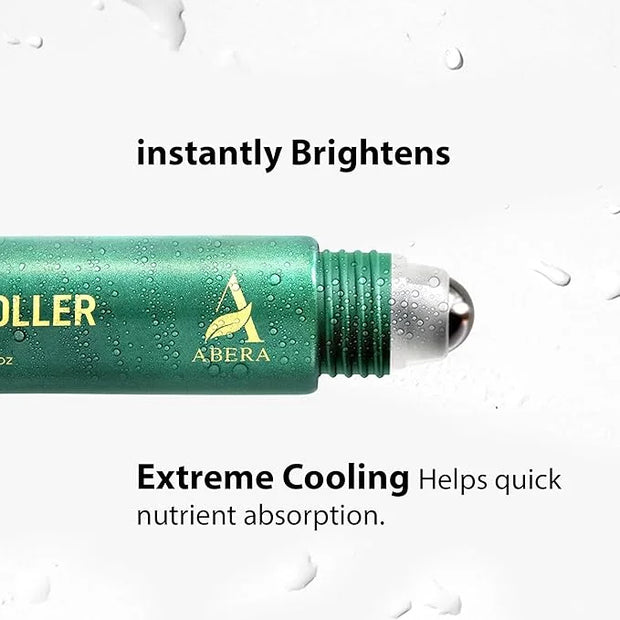 Abera Eye Roller Serum with Mint Essence for Men, Vitamin C and Peptides - Energizing Serum for Dark Circles and Puffiness...
