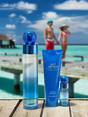 Perry Ellis 360 Very Blue for Men - 3 Pc Gift Set 3.4oz EDT Spray, 0.25oz EDT Spray, 3oz Shower Gel - Product Image