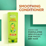 Garnier Fructis Sleek & Shine Shampoo, Conditioner + Anti-Frizz Serum Set for Frizzy, Dry Hair, Argan Oil (3 Items), 1 Kit...