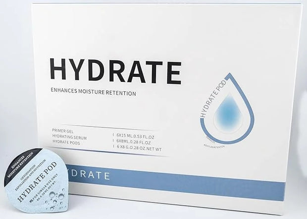 Hydrate - Oxygen Facial CO2 Therapy, Home Facial, 6 Pods + 6 Primer Gel + 6 Serum After Treatment (New Formula Less Foam) ...