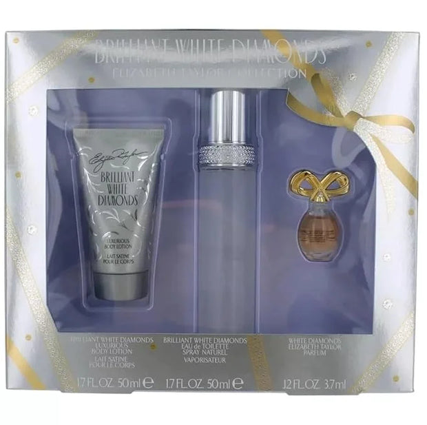 Elizabeth Taylor Brilliant White Diamonds Ladies Gift Set With Spray, Body Lotion & Perfume - Product Image