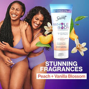 Secret Whole Body Deodorant Cream for Women, Peach & Vanilla Blossom Scent, Aluminum Free Deodorant, 72 HR Odor Protection...