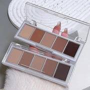 evpct 5 Colors Matte Nude Eye Shadow Palette Makeup for Older Women, Nude Brown Cocoa Taupe Ebony Matte Cream Smokey Mini ...