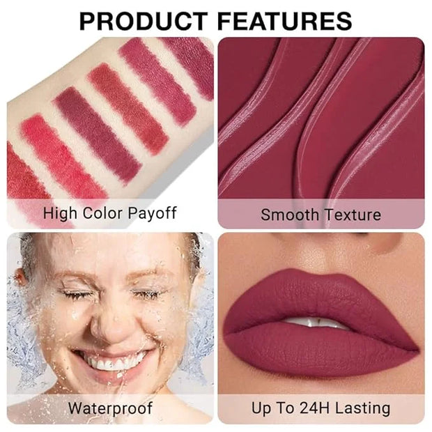 evpct Silky Lip Liner Pencil Retractable, Wine Red Smooth Lip Liner Creamy Velvet Lipliner Long-Lasting for Korean Makeup ...