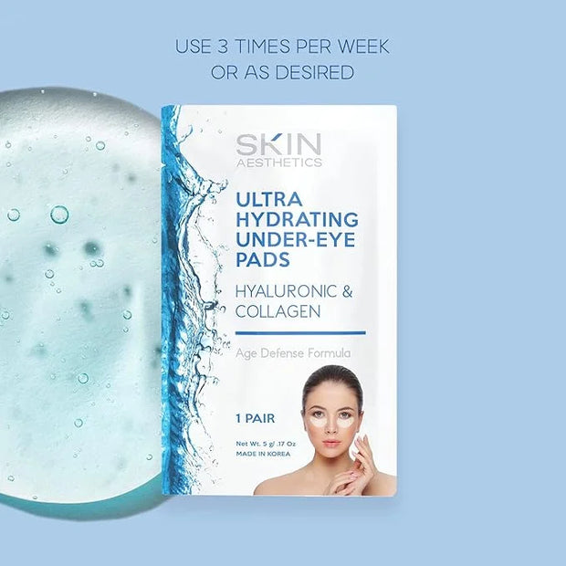 Hyaluronic & Collagen Under Eye Patches - Reduces Puffiness, Eye Bags & Wrinkles, Ultra Hydrating - Dermatologist Tested K...