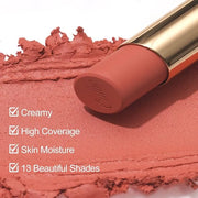Oulac Nude Matte Lipstick for Women, Lipstick & Blush Duo, Peach Creamy Soft Satin Finish Lipsticks, Moisturising Formula,...