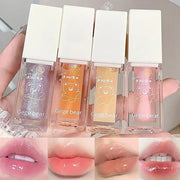 4Pcs Hydrating Lip Glow Oil, Moisturizing Lip Oil Transparent Plumping Lip Gloss Long Lasting Nourishing Non-sticky, Lip O...