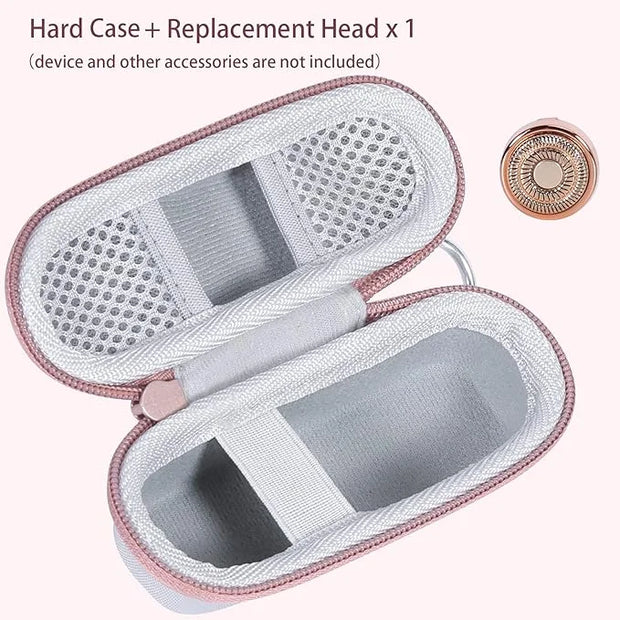 co2CREA Hard Case and Replacement Head Compatible with Finishing Touch Flawless Facial Hair Remover Electric Face Razor fo...