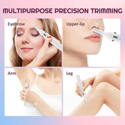 Eyebrow Trimmer Electric Eyebrow Razor, Rechargeable Facial Hair Shaver Painless Detail Trimmer with Rinseable Blade for F...