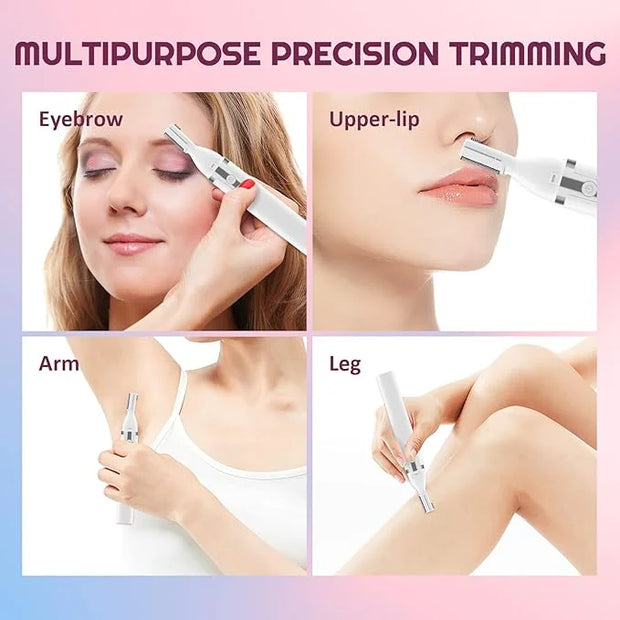 Eyebrow Trimmer Electric Eyebrow Razor, Rechargeable Facial Hair Shaver Painless Detail Trimmer with Rinseable Blade for F...