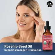 Rosehip Seed Oil Organic 1oz, USDA Certified, 100% Pure Rosehip Oil for Face, Hair & Skin. Cold Pressed Natural Moisturize...