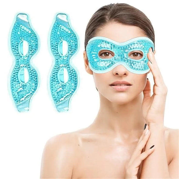 2PCS Gel Eye Mask, Hot Cold Compress Pack Eye Therapy Gel Bead Eye Masks, Reusable Cooling Ice Eye Mask with Holes, for Pu...