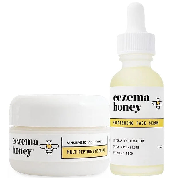 ECZEMA HONEY Multi Peptide Eye Cream & Nourishing Face Serum - Bundle for Sensitive & Dry Skin - Cruelty Free - Product Image