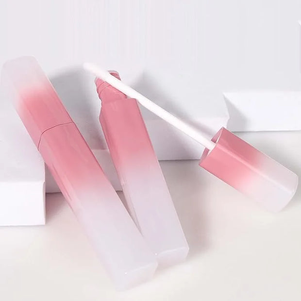 COSIDEA 15pcs 5ml Irregular rectangle empty lip gloss tubes bulk with wand unique Gradient pink lipgloss tube - Product Image