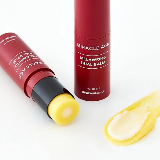 THANKYOU FARMER Miracle Age Melawring Dual Balm, Korean Eye Cream for Face, Fast-absorbing Anti Wrinkle Balm Stick, Crows ...
