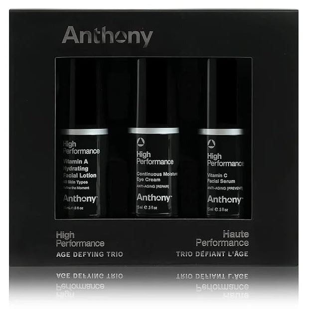 Anthony High-Performance Trio Kit – Eye Cream (0.5 Fl Oz), Vitamin C Facial Serum (0.5 Fl Oz), and Vitamin A Hydrating Fac...