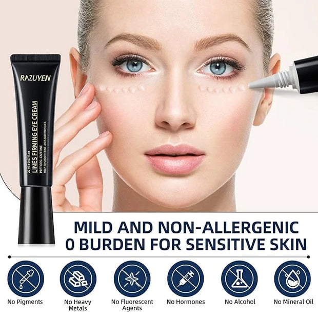 Under Eye Cream For Dark Circles, Puffiness and Wrinkles, Hyaluronic Acid + Peptide + Caffeine Eye Cream Anti Aging, Hydra...