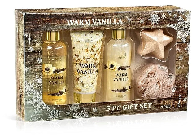 Freida & Joe Fragrance Bath & Body Collection Gift Box, Includes Shower Gel, Body Lotion, Body Scrub, Bath Bomb & Sponge (...