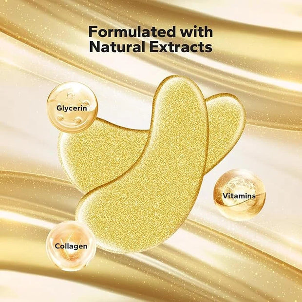 Komoko 25-Pairs 24K Gold Under Eye Patches, Skin Care, Golden Under Eye Mask Anti-Aging Collagen & Amino Acid, Eye Mask fo...
