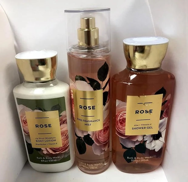 Bath and Body Works - Rose - Shower Gel, Body Lotion, & Fine Fragrance Mist Daily Trio Summer 2018 - Product Image