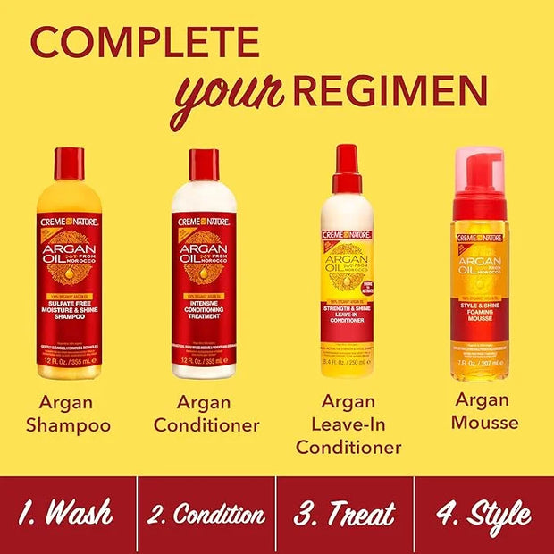 Creme of Nature Argan Oil from Morocco Sulfate-Free Moisture & Shine Shampoo, Bonus Size 15.2oz - Product Image