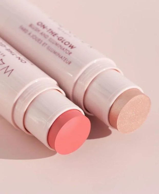 Wander Beauty On-the-Glow Blush and Illuminator - Coral Rose/Nude Glow - 7-in-1 Hydrating Cream Blush & Highlighting Stick...