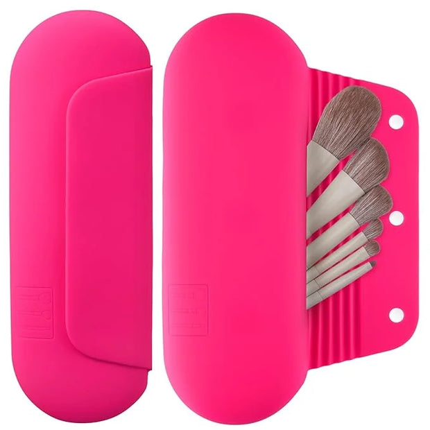 Silicone makeup brush holder travel