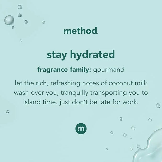 Method Body Wash, Stay Hydrated, Paraben and Phthalate Free, 18 oz (Pack of 6) - Product Image