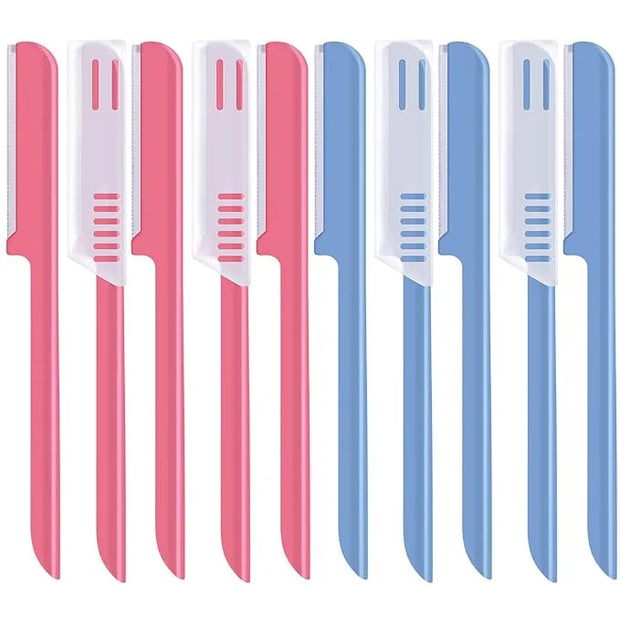 10 Pieces Eyebrow Razor for Women Facial Shaver Razor Brow Shaper Eyebrow Trimmer Dermaplaner Shaping Tool with Cover (Pin...