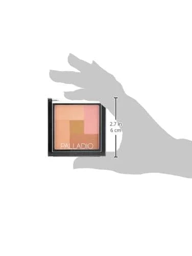 Palladio 2-In-1 Mosaic Blush and Bronzer, Silky Smooth Face Makeup Pressed Powder, Five Color Hues from Shimmering Pinks t...