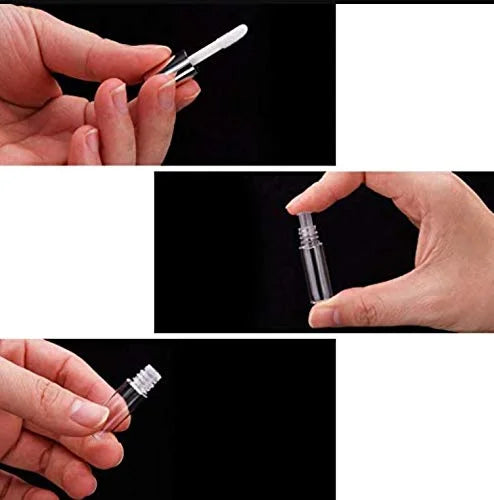 12Pcs 1.2ml Mini Empty Refillable Clear Plastic Lip Gloss Tubes Cosmetic Makeup Sample Packing Storage Container Vial Pot(...