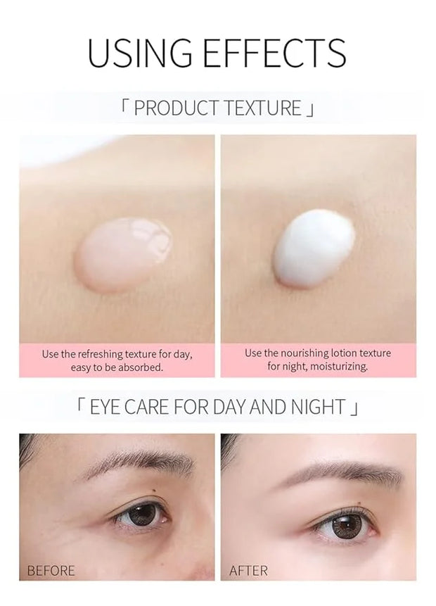 Rose Essential Oil Day and Night Eye Cream, Eye Cream for Dark Circles & Puffiness, Moisturizing Hydrating Fade Fine Lines...
