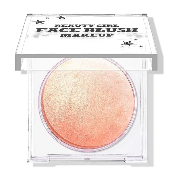 KYDA Baked Blush, Coral Glow Powder for Blush and Highlighter, High Glossy Finish, Lightweight Blendable Shimmer Blusher, ...