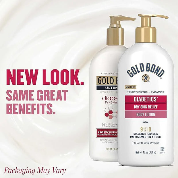 Gold Bond Diabetics' Dry Skin Relief Body Lotion, 13 oz., with Aloe to Moisturize & Soothe - Product Image